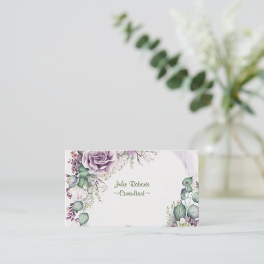 パープルバラ名刺 名刺 (スタンド正面)