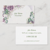 パープルバラ名刺 名刺 (正面/裏面)