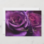 パープルバラ悔やみや弔慰メモリアル写真 サンキューカード (正面)