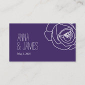 パープルバラ結婚アウトラインのレジストリカード エンクロージャーカード (裏面)