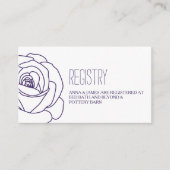 パープルバラ結婚アウトラインのレジストリカード エンクロージャーカード (正面)