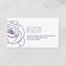 パープルバラ結婚アウトラインのレジストリカード エンクロージャーカード