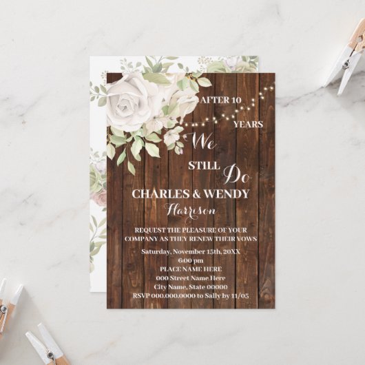 パープルバラ結婚ズのアニバーサリーの誓い 招待状 (正面/裏面インサイチュ)