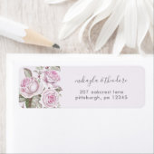 パープルバラ結婚差出人住所ラベル ラベル (インサイチュ)