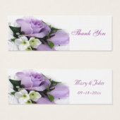 パープルバラ結婚式の引き出物ラベル (正面&裏面)