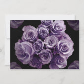 パープルバラ結婚式招待状メタリック 招待状 (裏面)