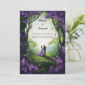 パープルバラ結婚式招待状:フローラエレガンス (スタンド正面)