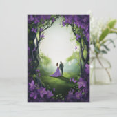 パープルバラ結婚式招待状:フローラエレガンス (スタンド正面)