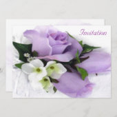 パープルバラ結婚式招待状 招待状 (正面/裏面)