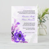 パープルバラ結婚式招待状 招待状 (スタンド正面)