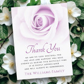 パープルバラ葬儀悔やみや弔慰サンキューカード サンキューカード