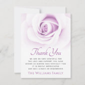 パープルバラ葬儀悔やみや弔慰サンキューカード サンキューカード (正面)
