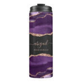 パープルバラ金ゴールドアゲートダーク花嫁結婚メイド タンブラー (正面)