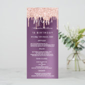 パープルバラ金ゴールドグリッター乾燥誕生日プログラム プログラム (スタンド正面)