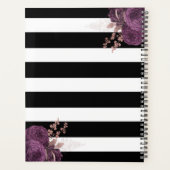 パープルバラ金ゴールドフローラモノグラム白黒2024 プランナー手帳 (裏面)