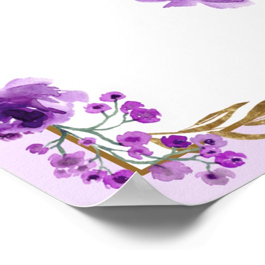 パープルバラ金ゴールドリーフキンセアニェラへようこそ ポスター (角)