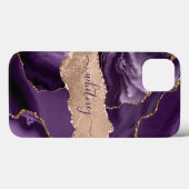 パープルバラ金ゴールド大理石液体インクケエレガントース – Ma Case-Mate iPhoneケース (裏面 (横))