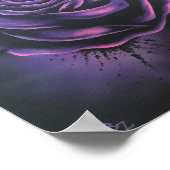 「パープルバラ」アートポスタープリント ポスター (角)