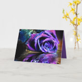 パープルバラ カード (黄色い花)