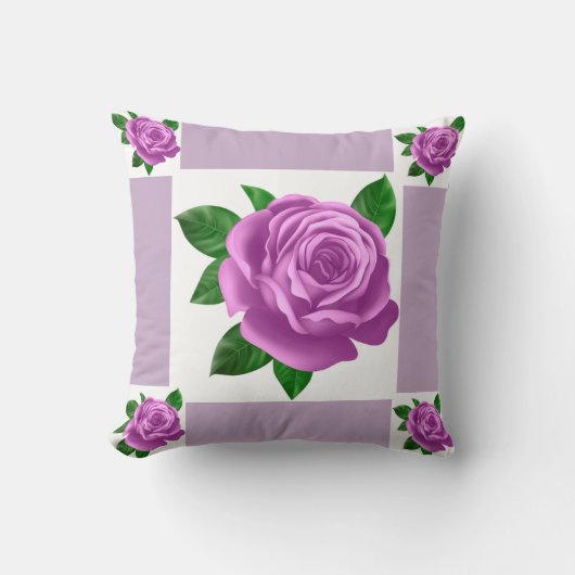 パープルバラ クッション (正面)