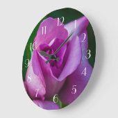 パープルバラ ラージ壁時計 (傾斜)