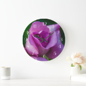 パープルバラ ラージ壁時計 (ホーム)