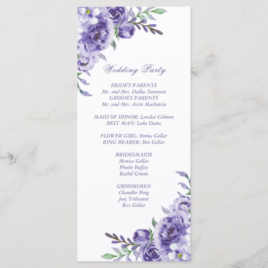 パープルバラ |水エレガント色フローラ式 プログラム (裏面)