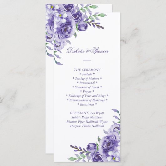 パープルバラ |水エレガント色フローラ式 プログラム (正面/裏面)