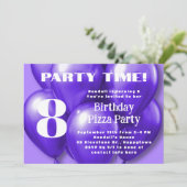 パープルバルーン子供の誕生日パーティー 招待状 (スタンド正面)