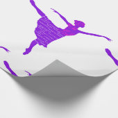 パープルバレエダンサーウィズラッピング紙 ラッピングペーパー (角)