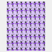 パープルバレエダンサーバレリーナダンスポインテシューズ フリースブランケット (正面)