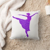 パープルバレエダンサー新年の希望クッション クッション (ブランケット)
