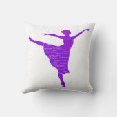 パープルバレエダンサー新年の希望クッション クッション (裏面)