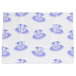 パープルバレエ誕生日ツチュウウォータカラー ラージペーパーバッグ