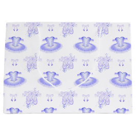 パープルバレエ誕生日ツツ&ポインテシューズ ラージペーパーバッグ