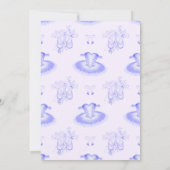 パープルバレエ誕生日トゥチュウウォータカラー招待状 招待状 (裏面)