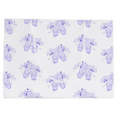 パープルバレエ誕生日ポインテシューズ ラージペーパーバッグ (裏面)