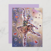 パープルバレリナカワイイ踊りガールカスタム 出欠カード (正面/裏面)