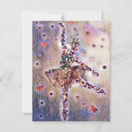 パープルバレリナカワイイ踊りガールカスタム 出欠カード