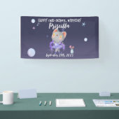 パープルバレリナキャット子供の誕生日パーティー 横断幕 (トレードショー)