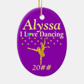 パープルバレリパーソナライズされたーナオーナメント セラミックオーナメント (裏面)