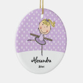 パープルバレリーナ雪のパーソナライズされた結晶 セラミックオーナメント (右)