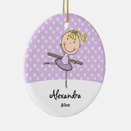 パープルバレリーナ雪のパーソナライズされた結晶 セラミックオーナメント (右)