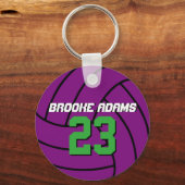 パープルバレーボールスポーツチームアスリートキーチェーン キーホルダー (正面)