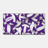 パープルバレーボールチームの色アスリート名 デスクマット (正面)