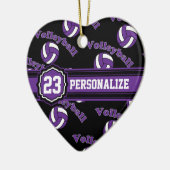 パープルバレーボール セラミックオーナメント (左)