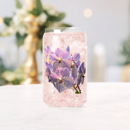 パープルバンダオーキッド開花フローラ ガラス缶