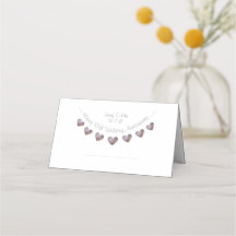 パープルバンティン結婚グの記念日プレイスカード