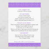 パープルバンドパターン（の模様が）あるズ結婚ディナーメニュー メニュー (裏面)