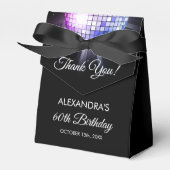 パープルバースデーパーティー70のディスコボールありがとう フェイバーボックス (正面サイド)